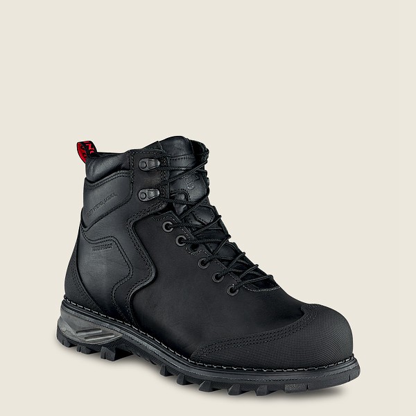 Red Wing Mens Burnside - 6-inch Waterproof Toe - Safety Boots Black - 2430PGIRN